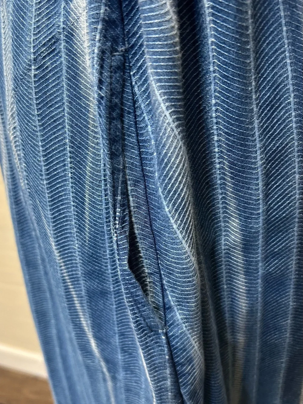 J. Jill Pure Jill Indigo Naples Wash Maxi Dress XSP Petite NWT Blue Belted - Picture 5 of 8